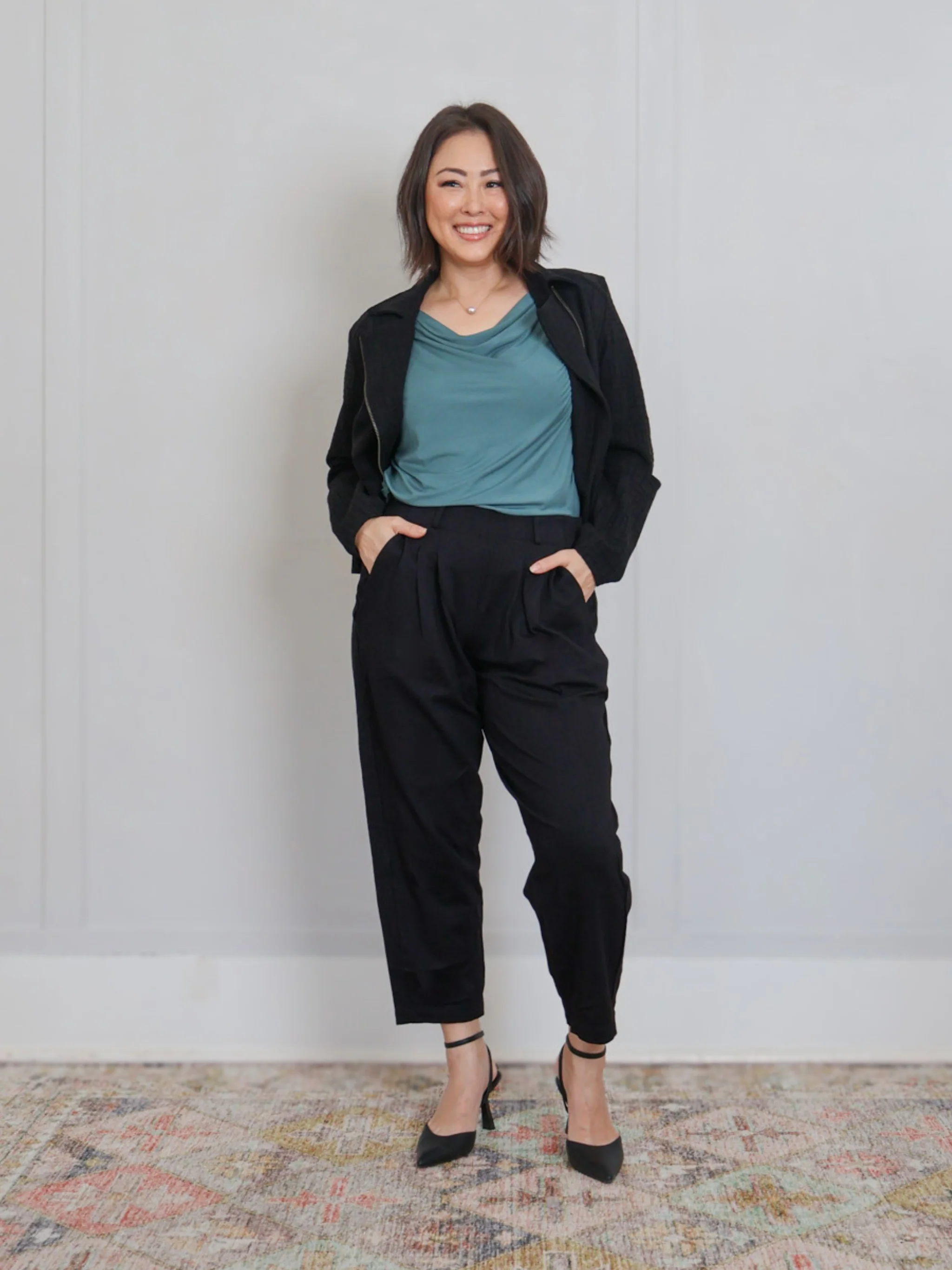 Bowery Pull On Balloon Pant - Black Twill Ponte - Image 3
