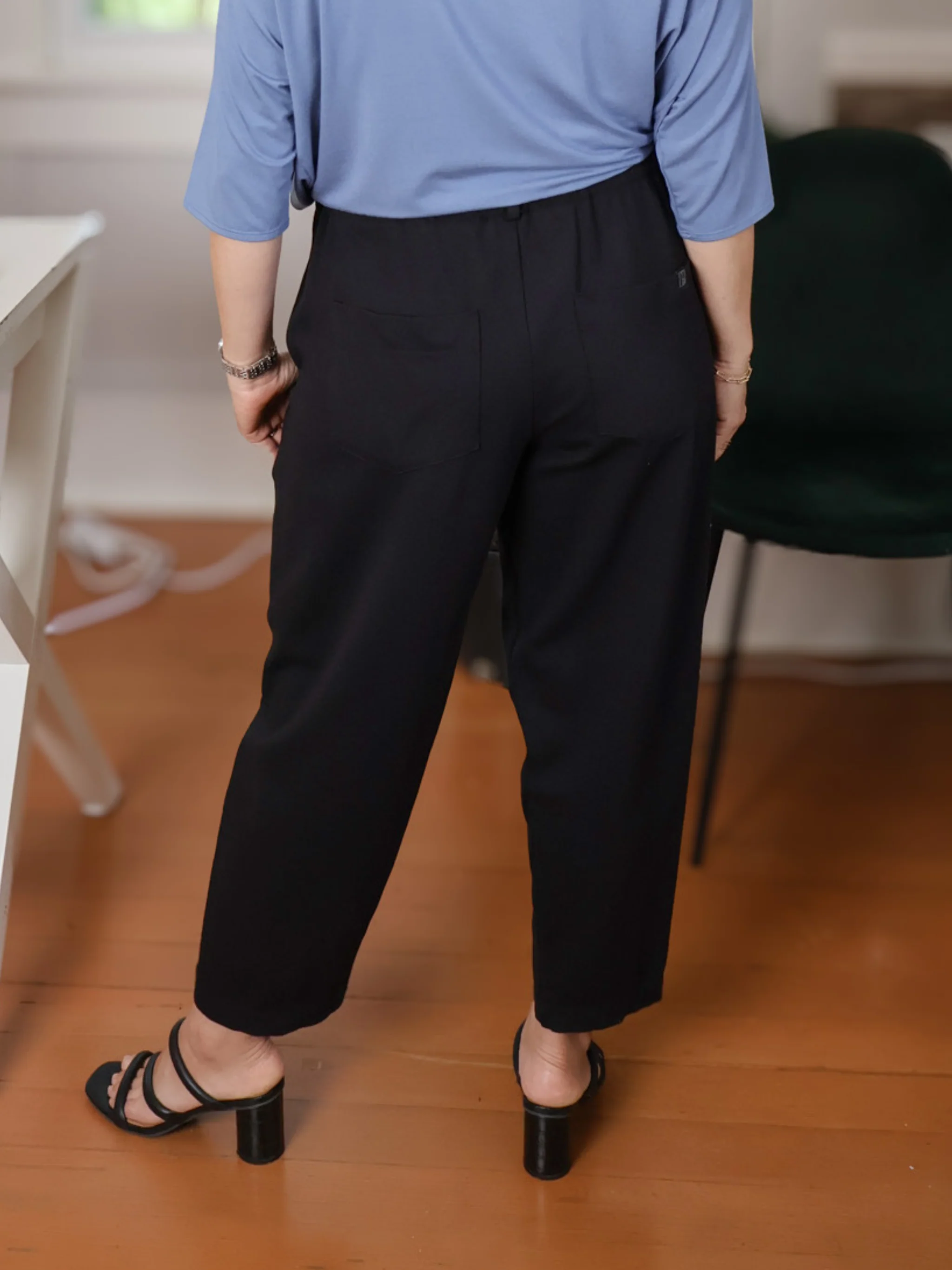 Bowery Pull On Balloon Pant - Black Twill Ponte - Image 6