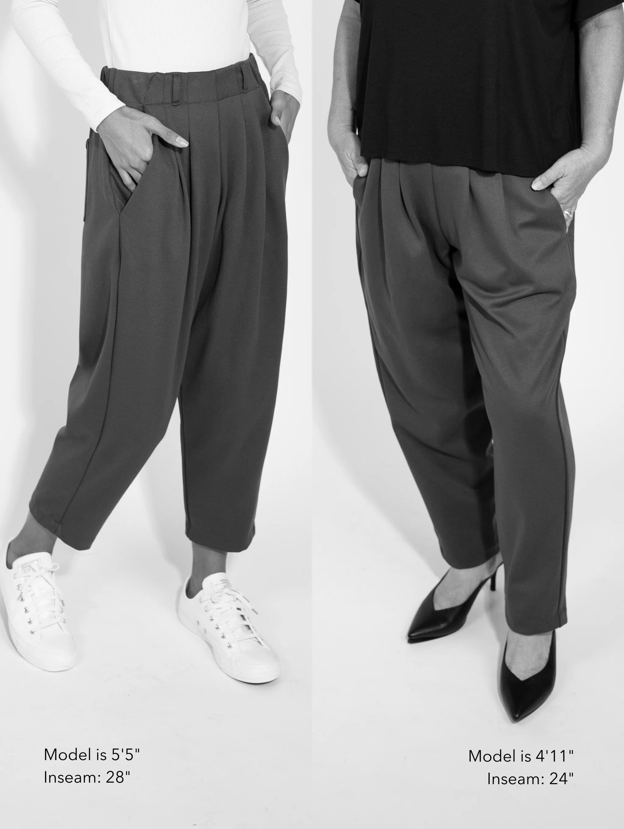 Bowery Pull On Balloon Pant - Black Twill Ponte - Image 9