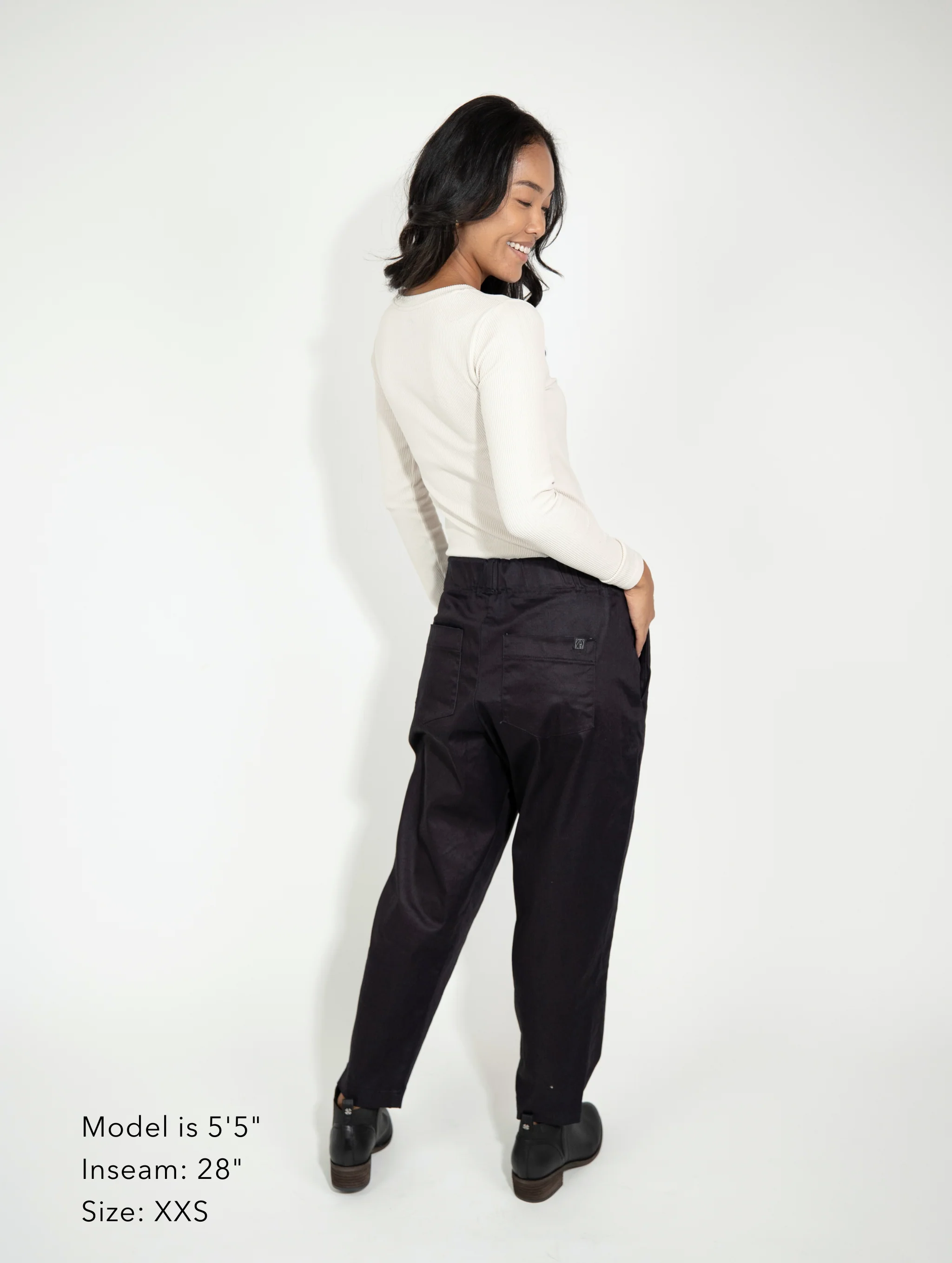 Bowery Pull On Balloon Pant - Shiny Indigo Denim - Image 3