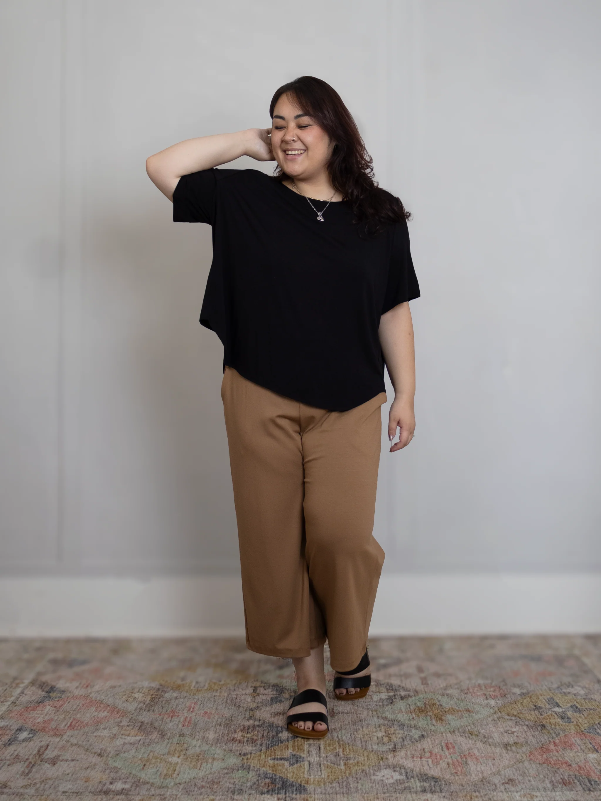 Callie Top - Black Rayon Jersey - Image 4