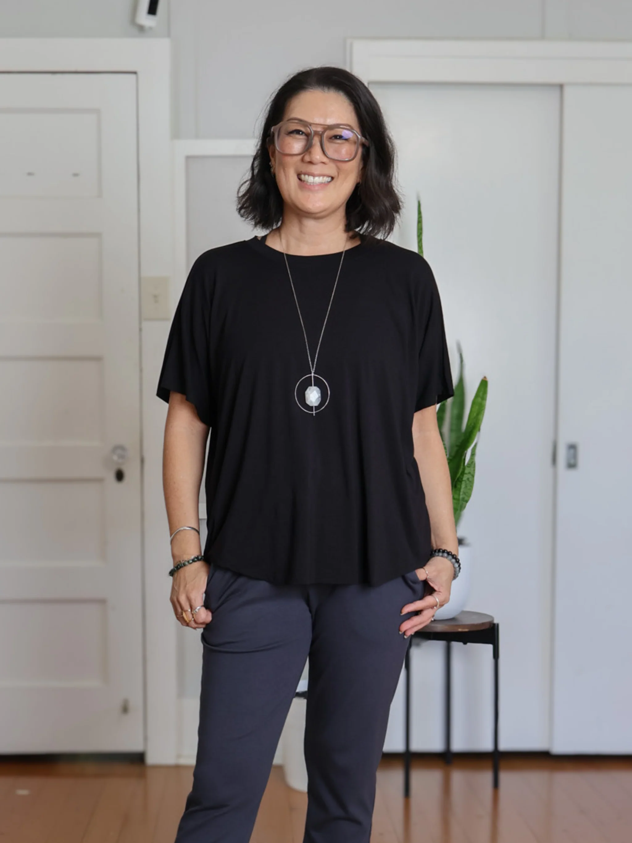 Dayna Top - Black Soft Ponte - Image 4