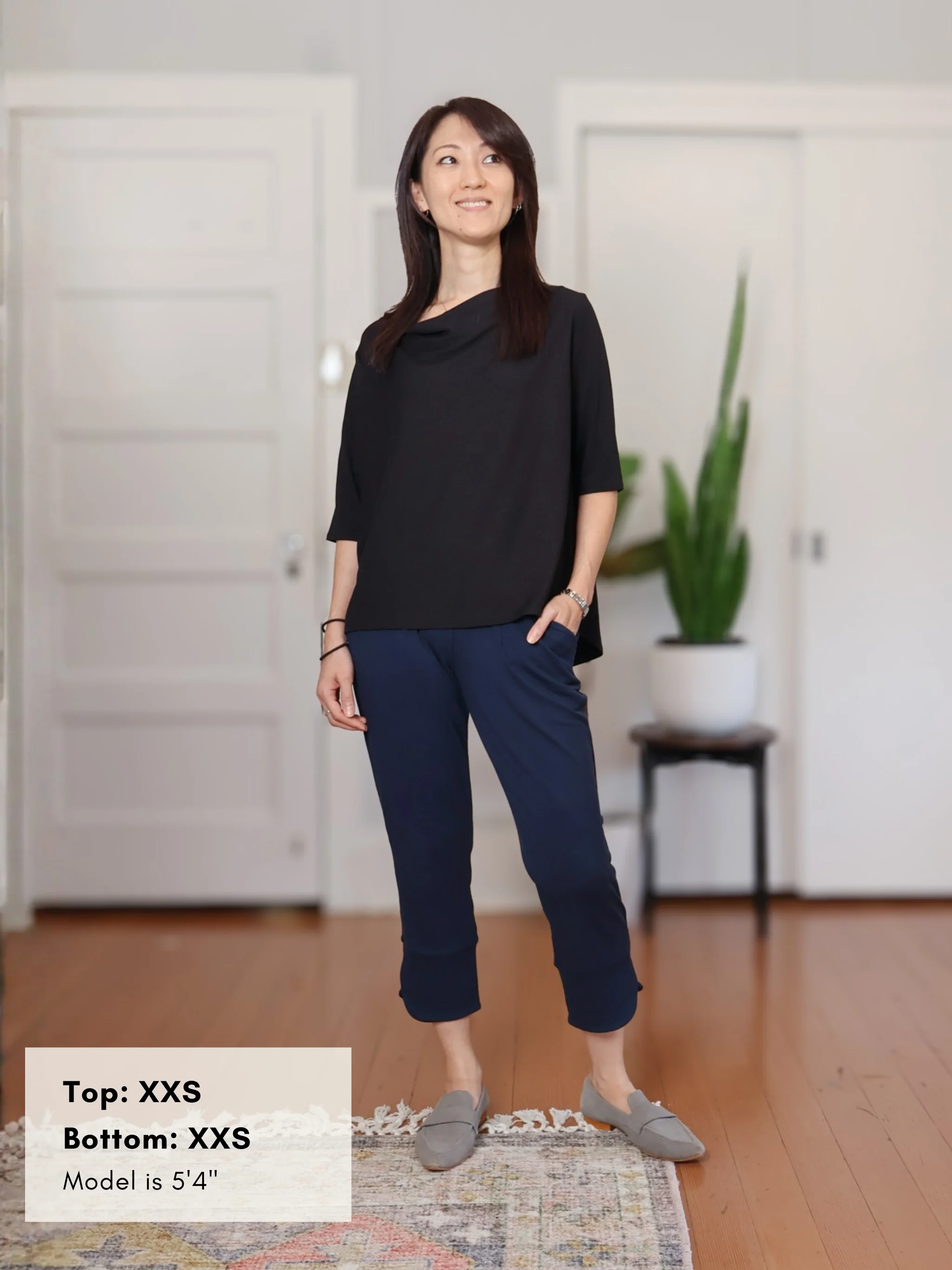 Jana Top - Black Rayon Jersey - Image 2
