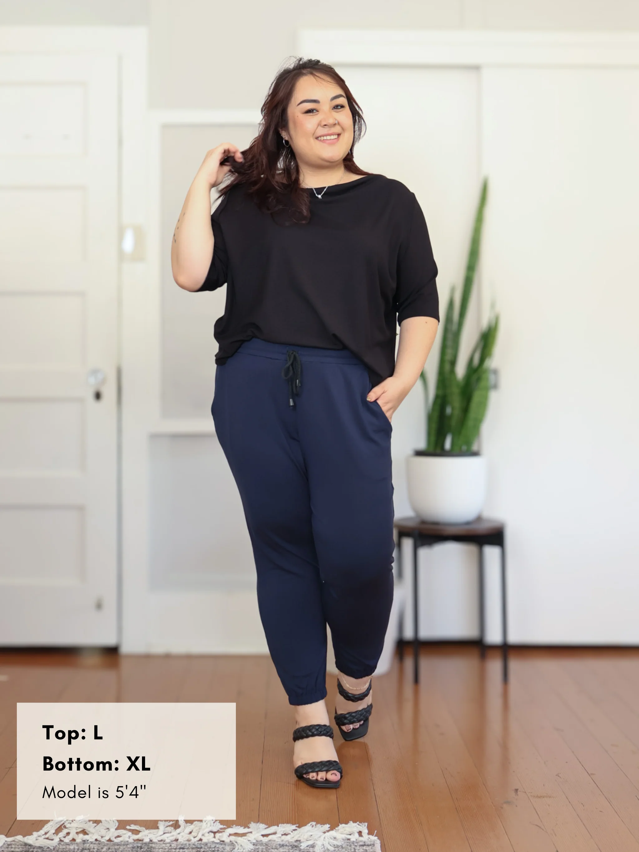 Jana Top - Black Rayon Jersey - Image 5