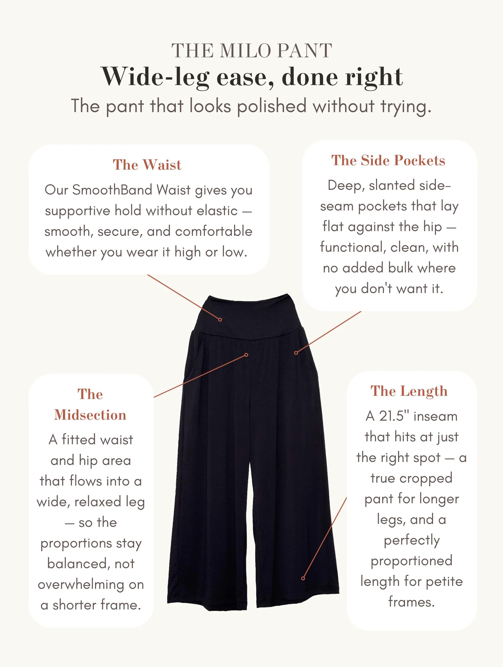 Milo Pant - Midnight Soft Ponte - Image 3