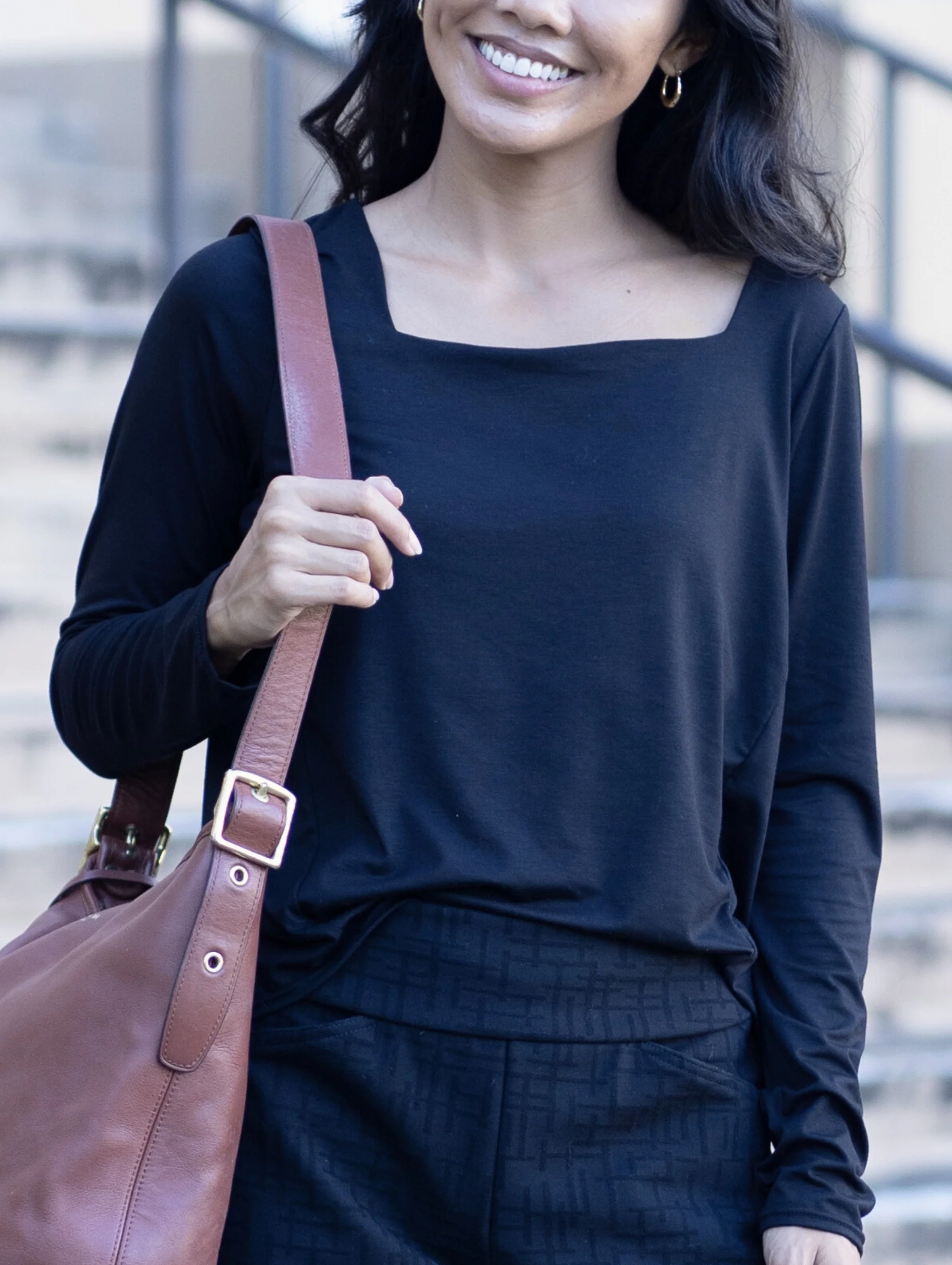 Scarlett Top - Black Soft Ponte - Image 3