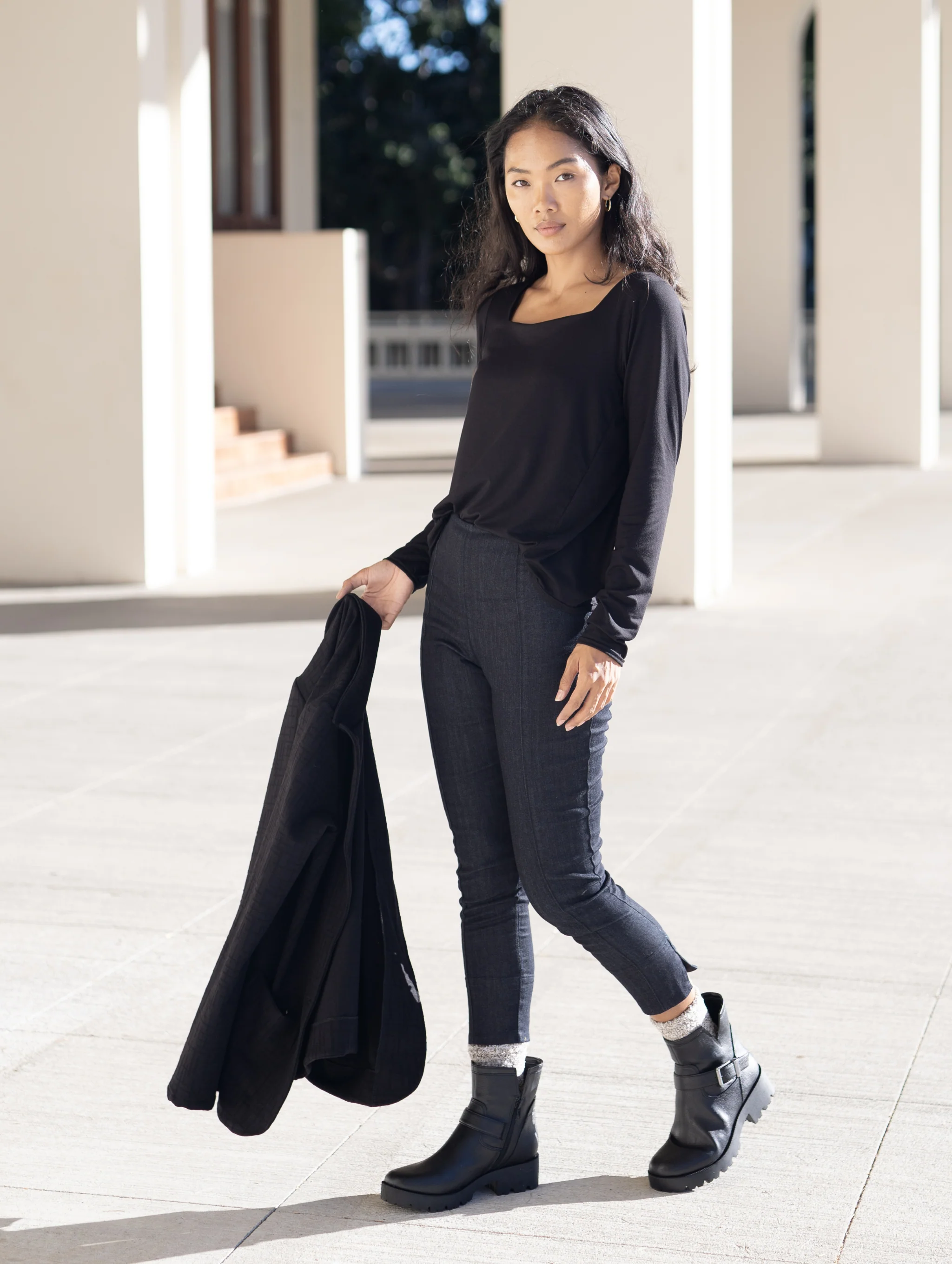 Scarlett Top - Black Soft Ponte - Image 5