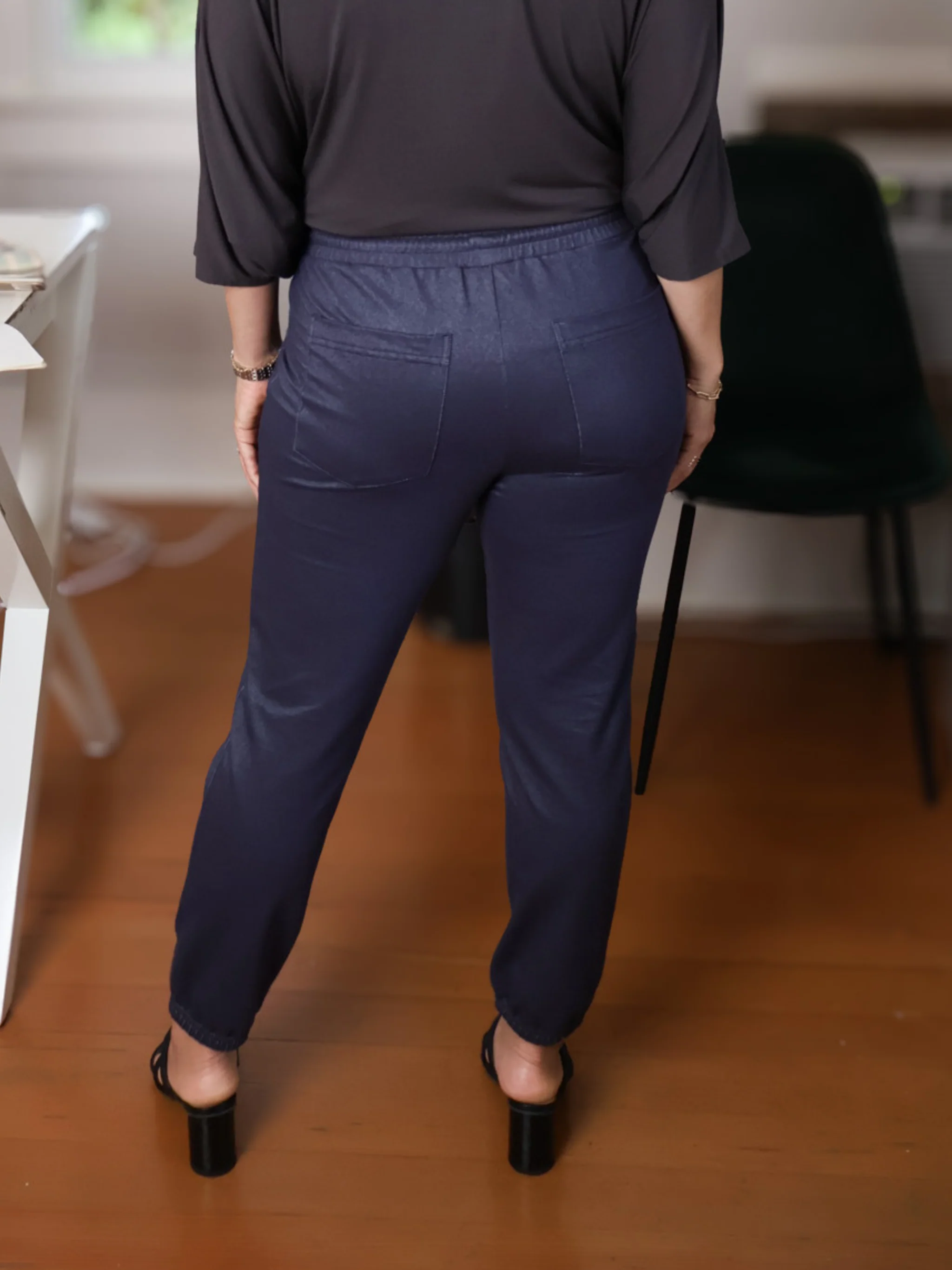 Sunrise Jogger - Shiny Blue Denim - Image 4